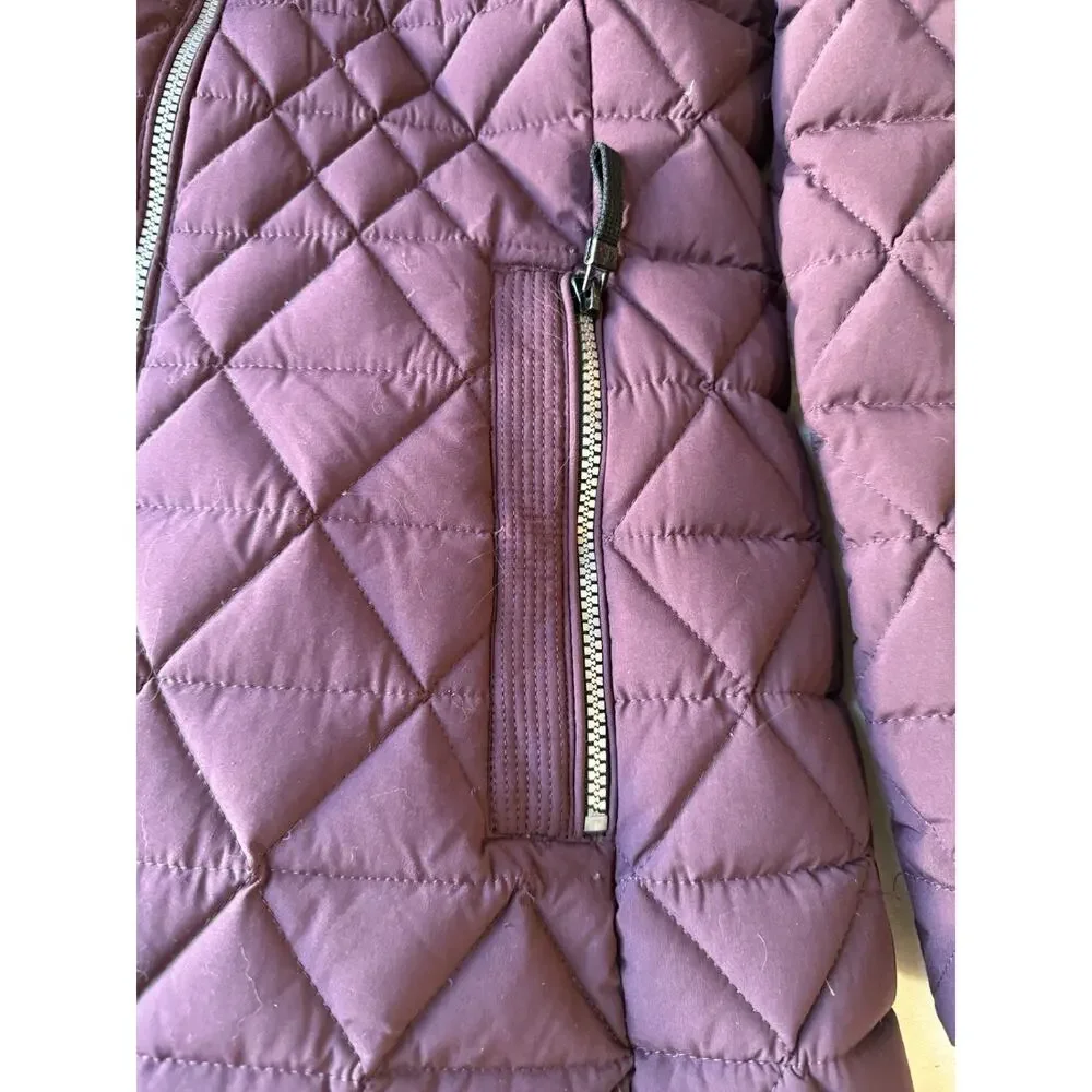 Marc New York‎ Andrew Marc Quilted Hooded Fur Down Coat Purple Women's M